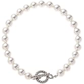 TGOLM Faux Pearl Bracelet Men with Cuban Link Figaro Chain Wrist Bracelets Set Male Gift