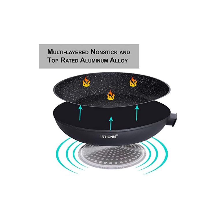 Frying Pan Non Stick INTIGNIS® Marble Coated Detachable Handle