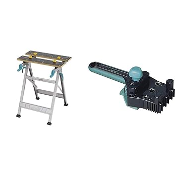 wolfcraft MASTER 200 Spann- und Arbeitstisch 6177000 - klappbar - Universell Werktisch & Meisterdübler Universal-Dübelhilfe 4