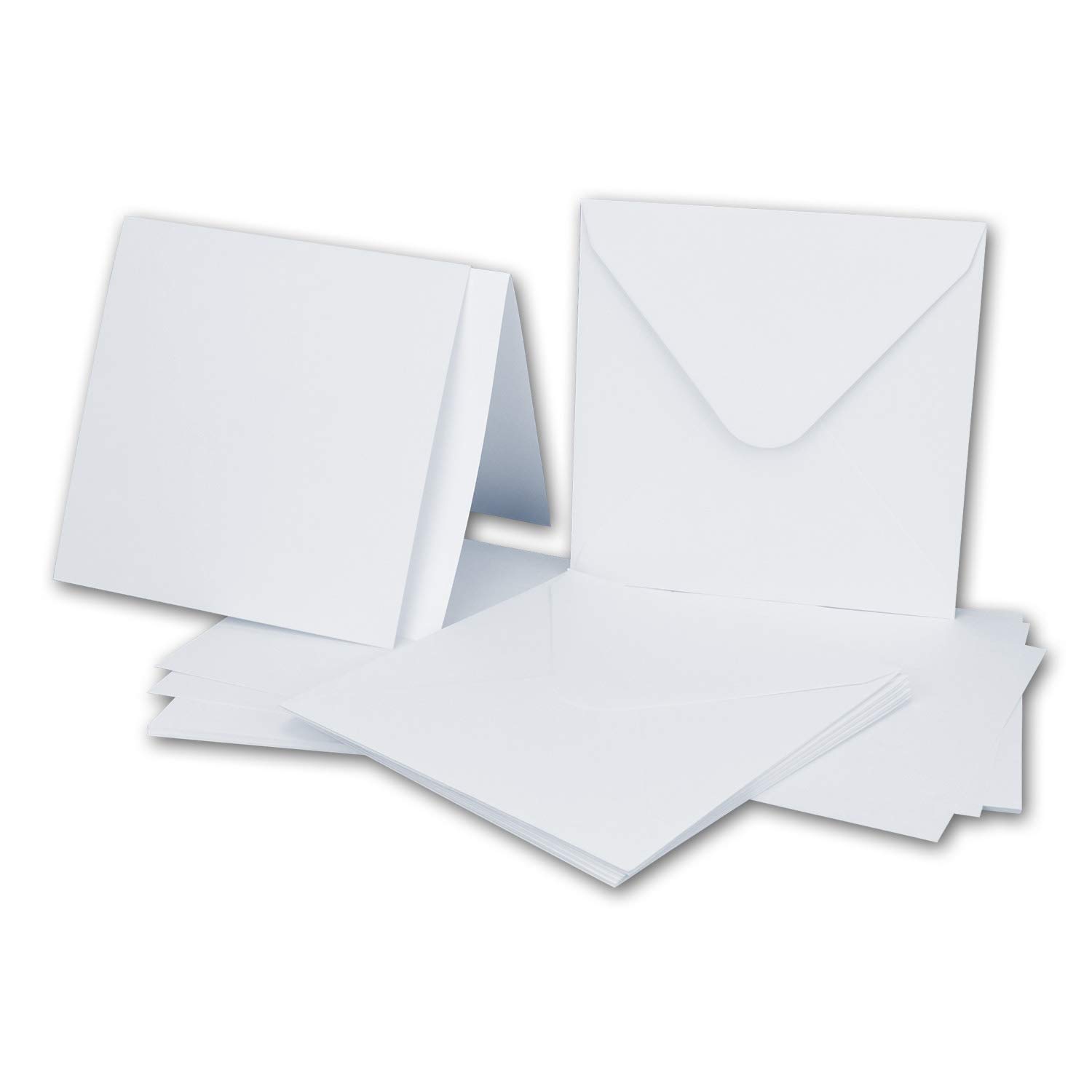 FarbenFroh by GUSTAV NEUSER 25x Square Card Set with Envelopes & Inserts - 13.5 x 13.5 cm - White - square blank invitations for weddings and parties