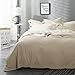 Nanko Duvet Cover Set King, Beige 3pc - 104 x 90 Hotel Bedding Luxury Microfiber Comforter Cover with Deco Buttons, Zip, Ties - Modern Style for Man and Women Teen