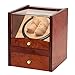 2+4 Burlwood Dual/Double Watch Winder Box AC/DC & Battery Operated w/Drawer