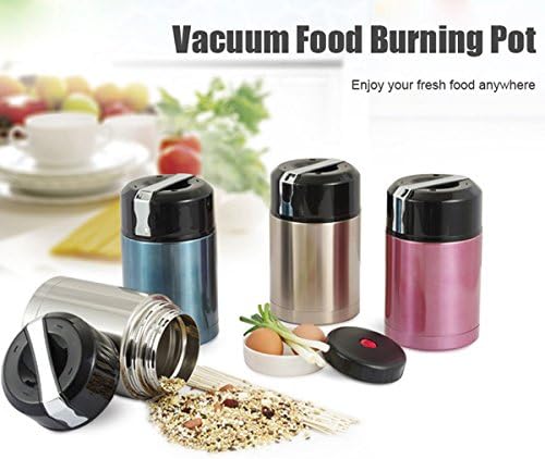 1000ml Vacuum Food Burning Pot Insulated Food Jar Stainless Steel Thermal Lunchbox Food Container - Silver