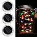 Solar Mason Jar Lid - Kohree 3 Pack Mason Jar Lights with 10 LED,Color Changing Fairy String Light for Glass Mason Jars and Garden Decor, Multi-Color