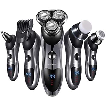 Electric Shaver Razor for Men 5 in 1 Rotary Shavers Beard Trimmer Nose Hair Trimmer Wet and Dry Electric Shavers Men.