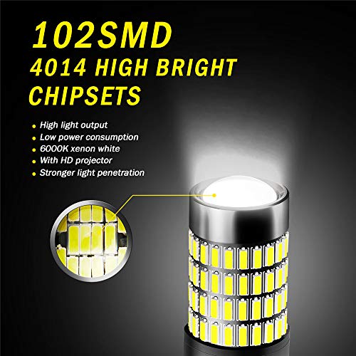 image for 7443 LED Bulbs, ANTLINE 1400 Lumens Super Bright 4014 102-SMD 7440 744