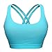 Animas Women's Wirefree Padded Criss Cross Back Yoga Sports Bra Blue L