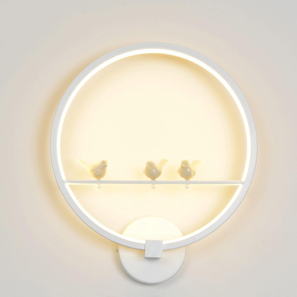 WOOE 18W LED Wall Lamp Modern Creative Bedroom Beside Wall Light Indoor Living Room Dining Room Corridor Lighting Decoration (Color : White)