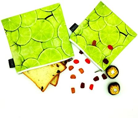 Casewee Reusable Snack &amp; Sandwich Bags, (Set of 3) - LEMON
