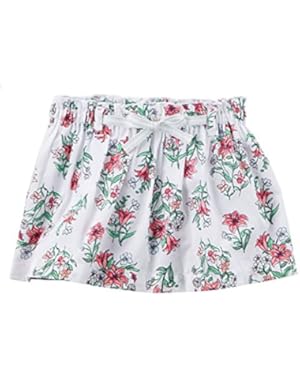 Girl's White Lily Print Skirt (24 Months)