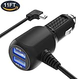Garmin Nuvi Car Charger, APPHOME 2 USB Ports 12V/36V 3.4A Car Vehicle Power Charger Adapter Built-in Mini USB Cord Cable for Garmin GPS Nuvi 57LM C255 2539LMT 2597LMT Dashcam
