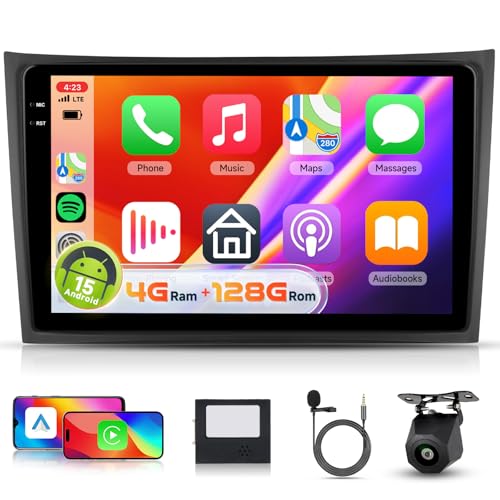 【4+128G】 Hodozzy Carplay Car Radio for Volvo XC90 2004-2013, 10 Inch In-Cell Screen Android Car Radio with Bluetooth 5.0/Android Auto/WiFi/GPS/RDS/FM/USB/DSP