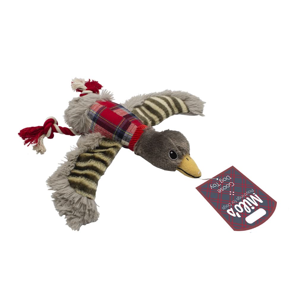 Milos Red Check Goose Premium Dog Toy