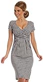 Glamour Empire. Women's Wrap V-Neck Jersey Chequered Pencil Dress Size 8-20. 068