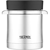 Thermos Food Jar with Microwavable Container, 12-Ounce, Stainless Steel