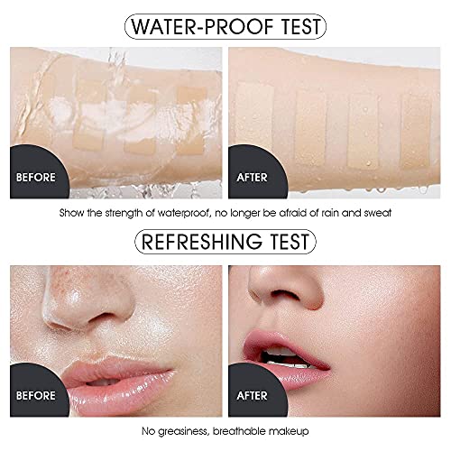 ZFC Foundation Makeup Concealer Foundation Cream Long Lasting Waterproof Matte Foundation Full Coverage Nude Makeup BB CC Foundation, Even Skin Tone Makeup Base Prime (Light-skinned)
