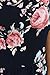Sidefeel Women Floral Print Short Sleeve Lace-up Blouse Tops X-Large Black