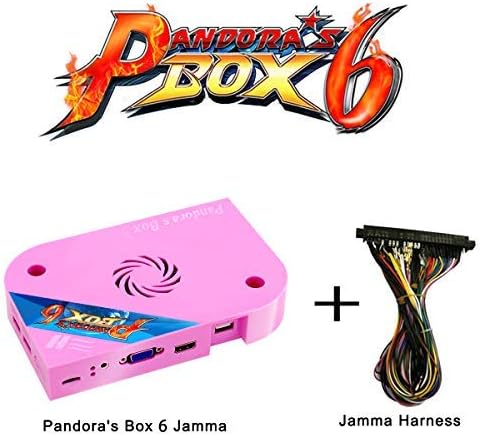 Wisamic Pandora's Box 6 Jamma Board PCB - with Jamma Harness, Add Additional Games, Support 3D Games, with Full HD, Games Classification, Upgraded CPU, Support PS3 PC TV 2 Players, No Games Include