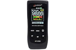 LATNEX AF-3500 EMF Meter RF Detector and Reader with Calibration Certificate - Measures RF and Microwaves, 3-Axis Gauss Magnetic Fields and Electrical Fields ELF