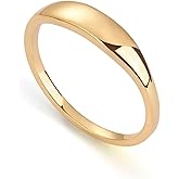 PAVOI 14K Gold Plated Chunky Signet Ring for Women | Women's Stackable Bands