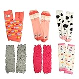 KF Baby Girls Toddler Cozy Soft Leg Warmers, Set of 6 Pairs