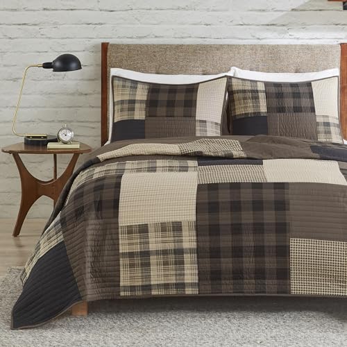 Woolrich 100 % Baumwolle, wendbar, kariert, Lifestyle-Design, für alle Jahreszeiten, atmungsaktiv, Tagesdecke, passende Kissenbezüge, Winter-Einfarbig
