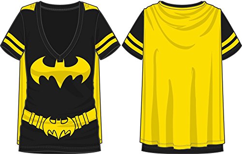Dc Comics Batman Costume Licensed Graphic Juniors T-shirt w/ Cape