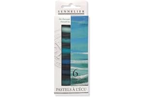 SENNELIER Extra-Soft Half Pastel 6 Stick Set, Set of 6, Emerald Sea