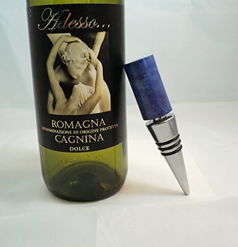 Turned Wood Blue Swirl Wooden Bottle Stopper