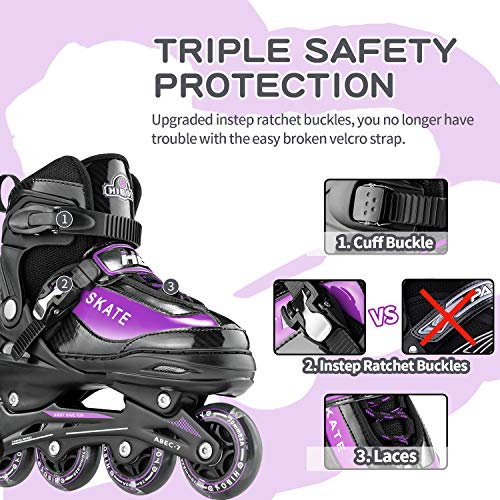 Hiboy Adjustable Inline Skates with All Light up Wheels, Outdoor