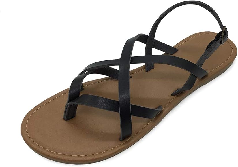 amazon black flat sandals