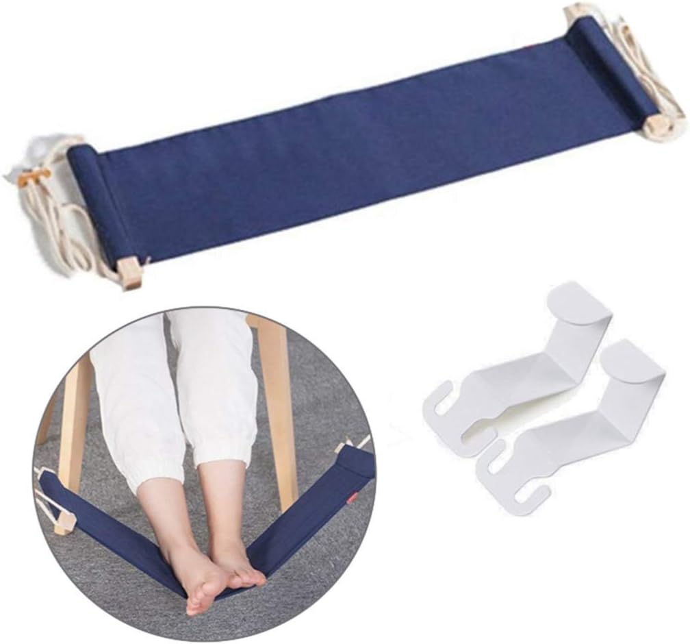 Foot Hammock, Office Home Desk Foot Rest Adjustable Portable Leg Rest (3 Colours) (Blue)