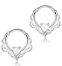 FUNRUN JEWELRY 2PCS 16G Stainless Steel Created-opal Septum Ring Hoop Nose Ring Body Jewelry Piercing White Pink