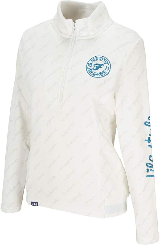 Amazon フィラ Fila 長袖シャツ ポロシャツ ハーフジップ長袖シャツ レディス ホワイト Ll ゴルフシャツ 通販