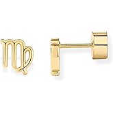 PAVOI 14K Gold Plated 925 Sterling Silver Posts Zodiac Sign Flat Back Earring Studs | Birthday Gift for Women | Astrology Earring Pair