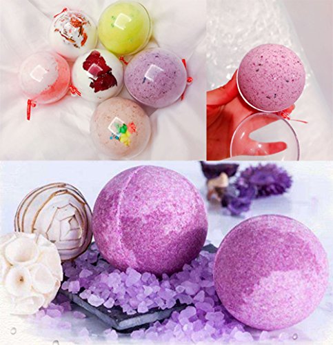 25 Set 50 Pieces Christmas Clear Plastic Fillable Ornaments, DIY Bath Bomb Mold,Acrylic Clear Plastic Ornaments Balls Fillable Wedding Party Decor with 5 Size 30mm 40mm 50mm 60mm 70mm