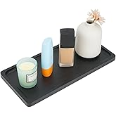 Bamboo Vanity Tray, Black Counter 11.8L x 5.5W x 0.55H Inch, for Dresser Tops, Toilet Tank Top Organizing and Decor Display