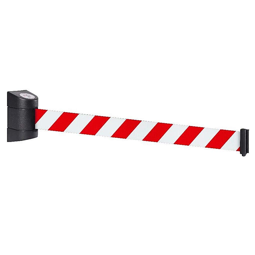 Flexibarrier 4.5m Retractable Belt Barrier with ABS Plastic Wall-Mounted Case, Automatic Locking Function Retractable Safety Wall Queue Barrier for Crowd Control