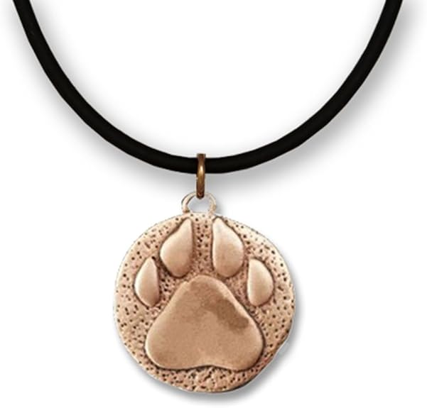 Amazon.com: The Magic Zoo Bronze Large Paw Print Necklace with 18