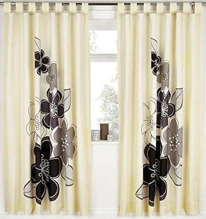 Candice Black Floral Curtains 72s Amazon Co Uk Kitchen Home