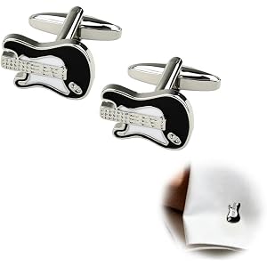 Guitar Music Lover Cufflinks for Shirt Suit Tuxedo Christmas Birthday Gifts for Men Gitarist Musician Wedding Business Party
