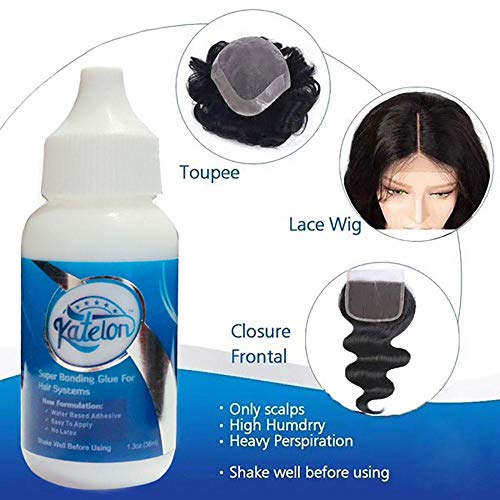 FOONEE Hair Bonding Glue, Hair Replacement Adhesive with Waterproof & Oil-Resistant for Lace Wigs/Hair Pieces/Lace Glue/Wig Glue, Super Lace Glue Super Hold 1.3oz