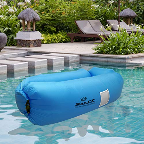 MaxIT Inflatable Lounger Hammock Air Sofa Water Proof Easy to Inflate & Puncture Resistant w/Metal Securing Stake, Perfect for Outdoors, Camping, Beach, Park or Pool - Pink - Thumbnail 7