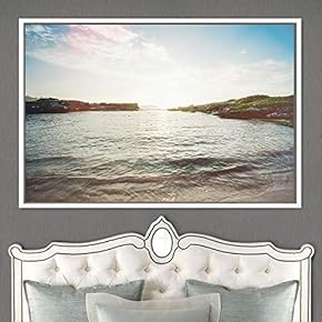 signwin Framed Canvas Wall Art Coastal Scenery Aerial...