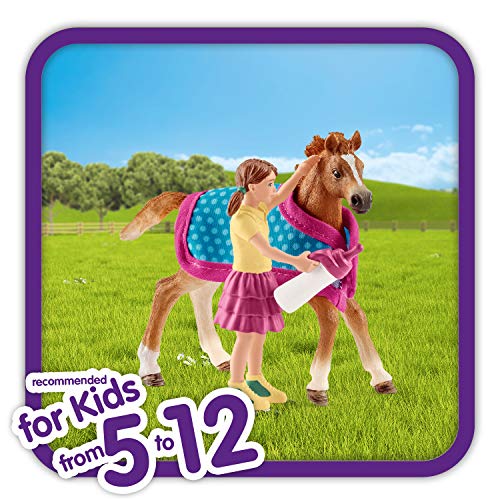schleich 42361 Fohlen mit Decke, für Kinder ab 5-12 Jahren, HORSE CLUB - Spielset – Bild 4