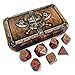 Skull Splitter Dice- Smoke and Fire (black and red) Color- Polyhedral Metal Dice Set by Skull Splitter - Metal Dice Box Included For Dice Games - Top RPG Dice for Dungeons Dragons, Pathfinder