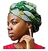Green-Black African Print Ankara Modu Hat Pre-tied Head Wrap