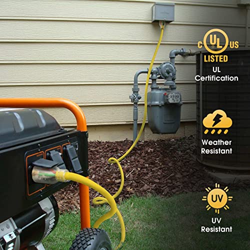 TOOLIOM L1430P/L1430R Generator Extension Cord with UL Listed 25 Feet
