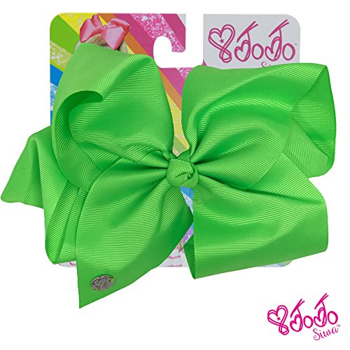 JoJo Siwa Signature Collection Hair Bow - Neon Green With Sticker Patch Set Included