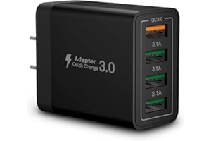 USB Wall Charger Block,Aioneus 40W 4-Port Charging Block,QC 3.0 Fast USB Wall Plug for iPhone 15/14 Max/XR/X/8/7/6,Tablets,Charging Cube with Galaxy/Note/Edge,LG,Nexus,HTC,Google Pixel,and More